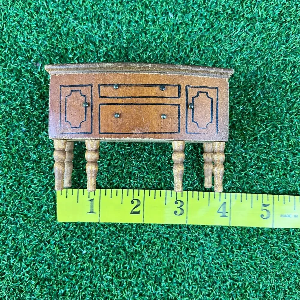 Vintage Wooden Miniature Dollhouse Sideboard Furniture